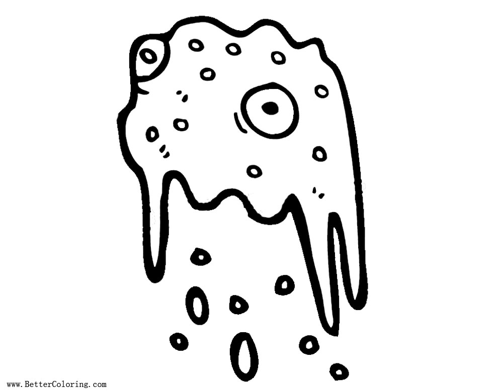 Free Cartoon Slime Coloring Pages Line Art printable