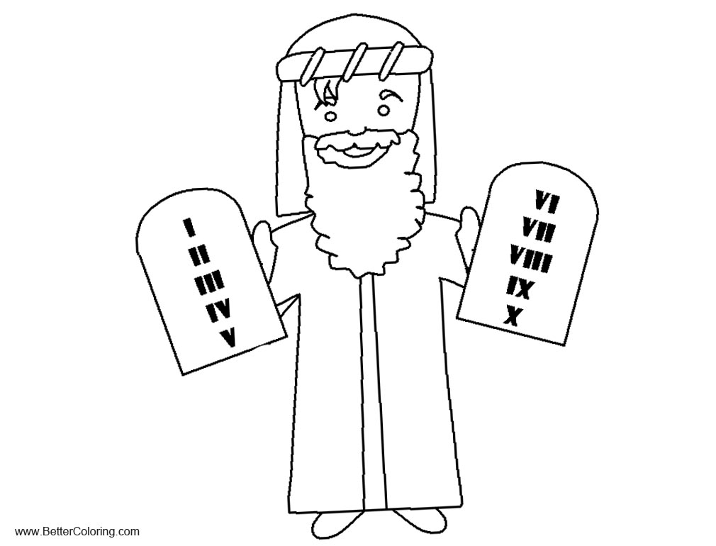 Free Cartoon Ten Commandments Coloring Pages printable