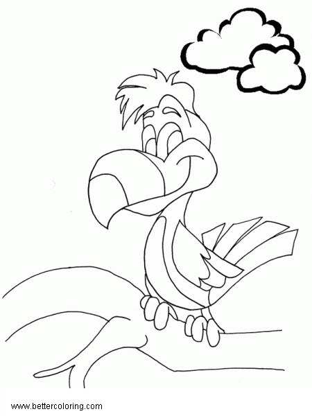 Free Cartoon Toucan Coloring Pages Smiling printable
