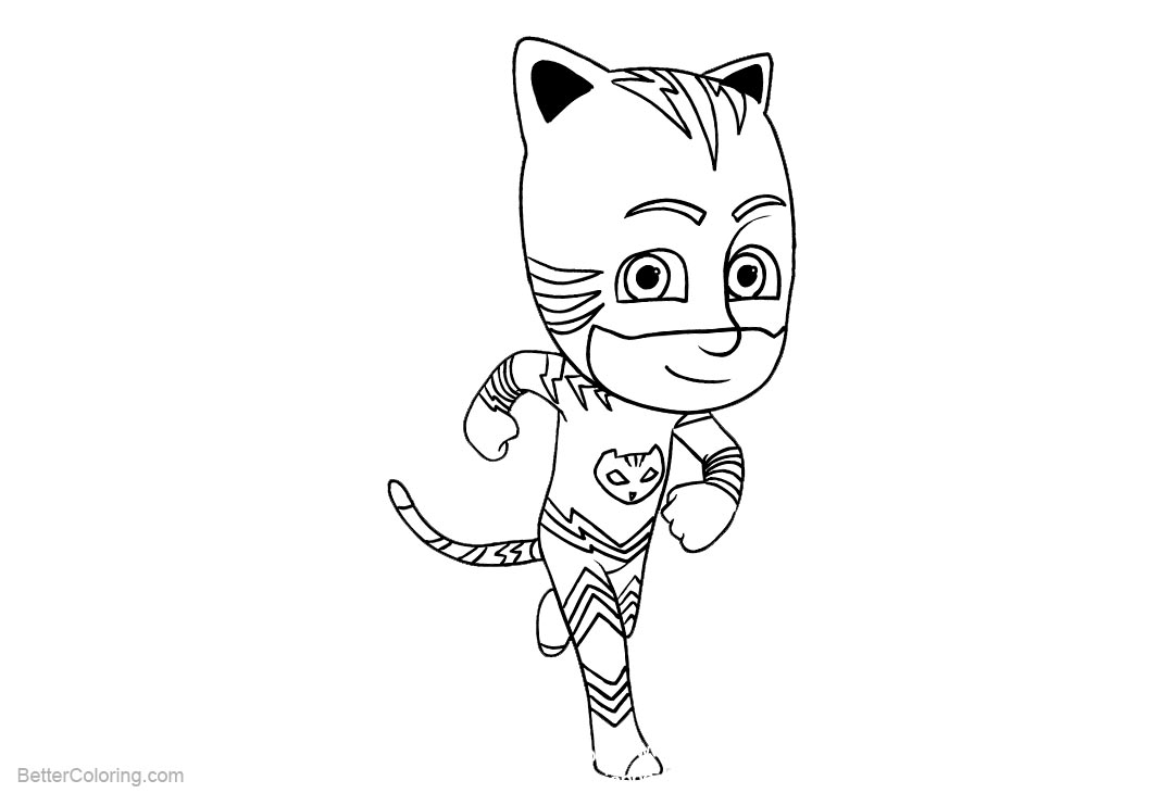 Free Cat Boys Coloring Page Pj Mask printable