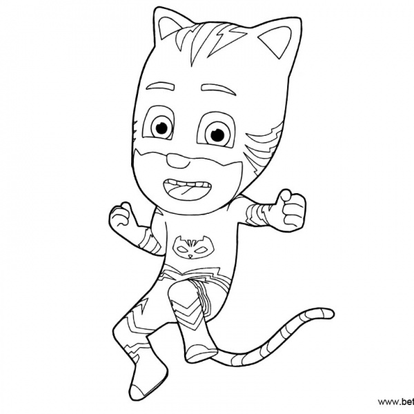 PJ Masks Catboy Coloring Pages Connor Transforms Into Catboy - Free