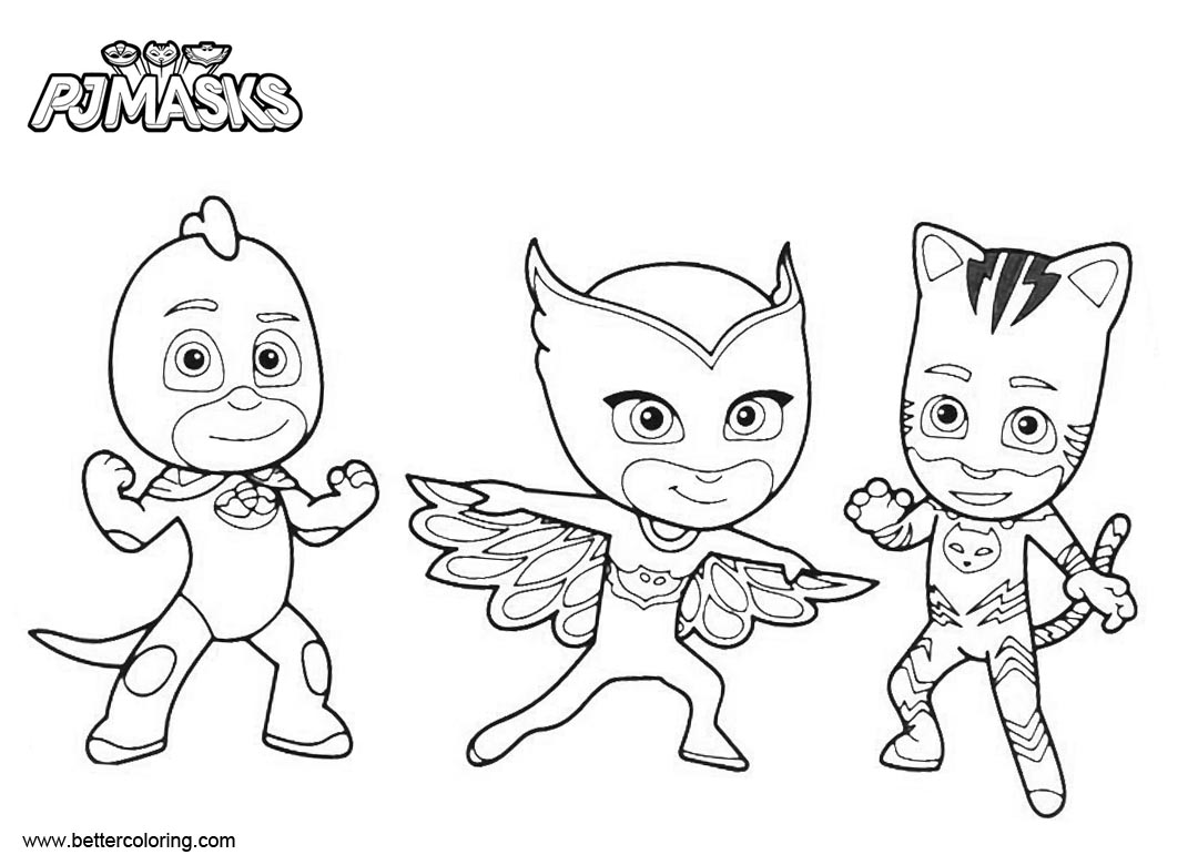 Free Catboy Coloring Pages PJ Masks Characters printable