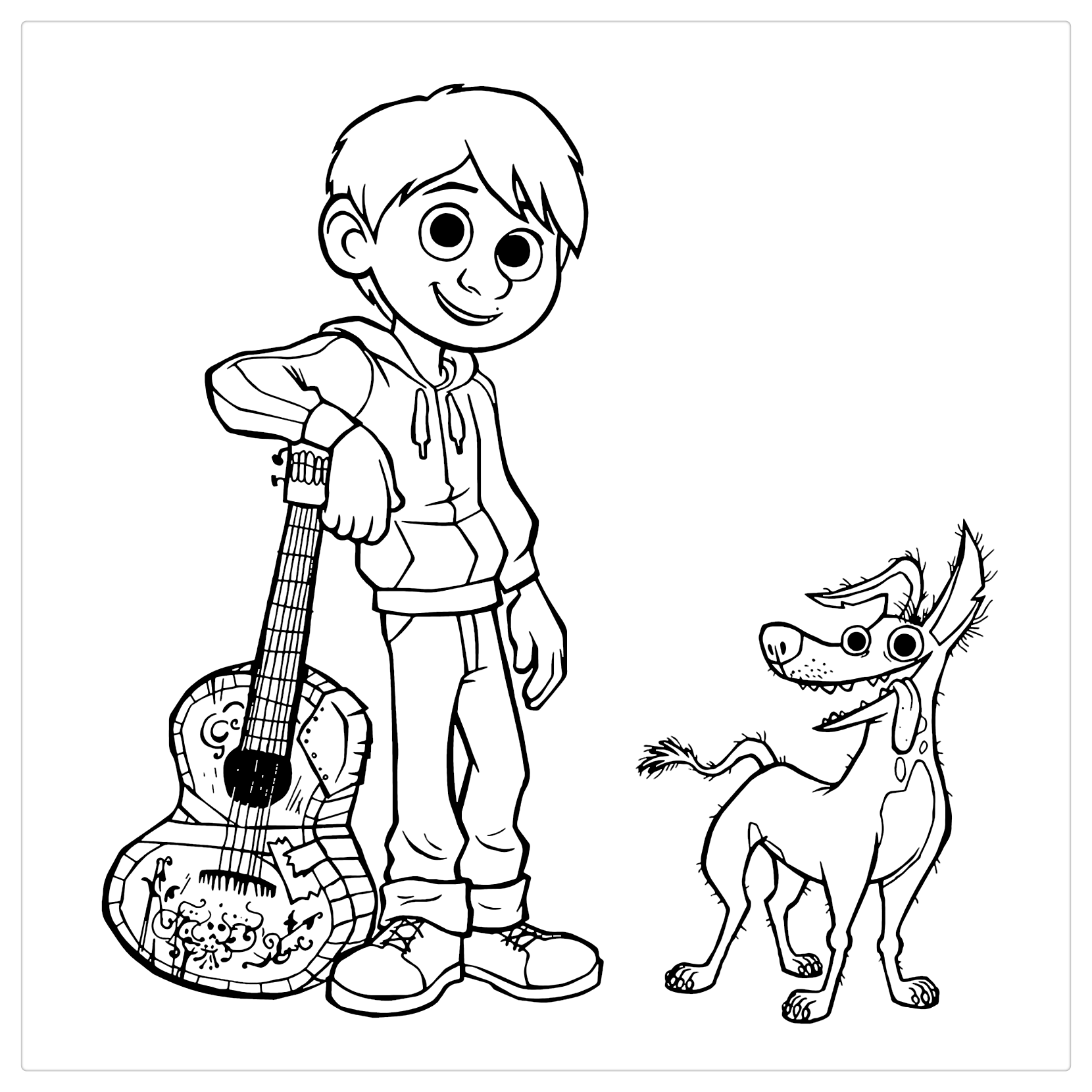 Free Characters from Coco Coloring Pages printable