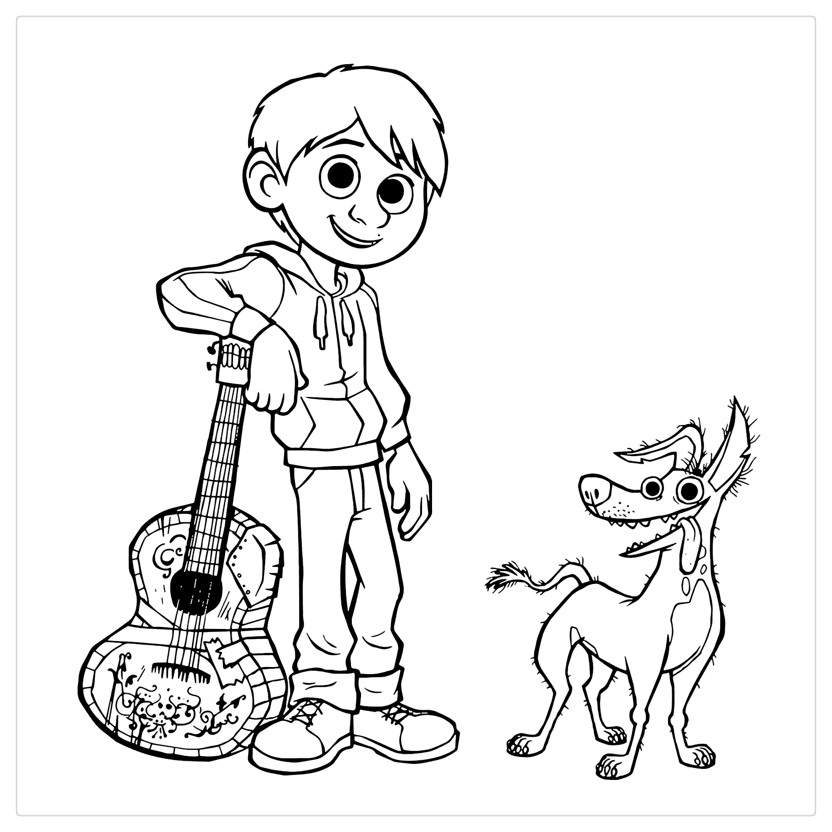 Characters from Coco Coloring Pages - Free Printable Coloring Pages