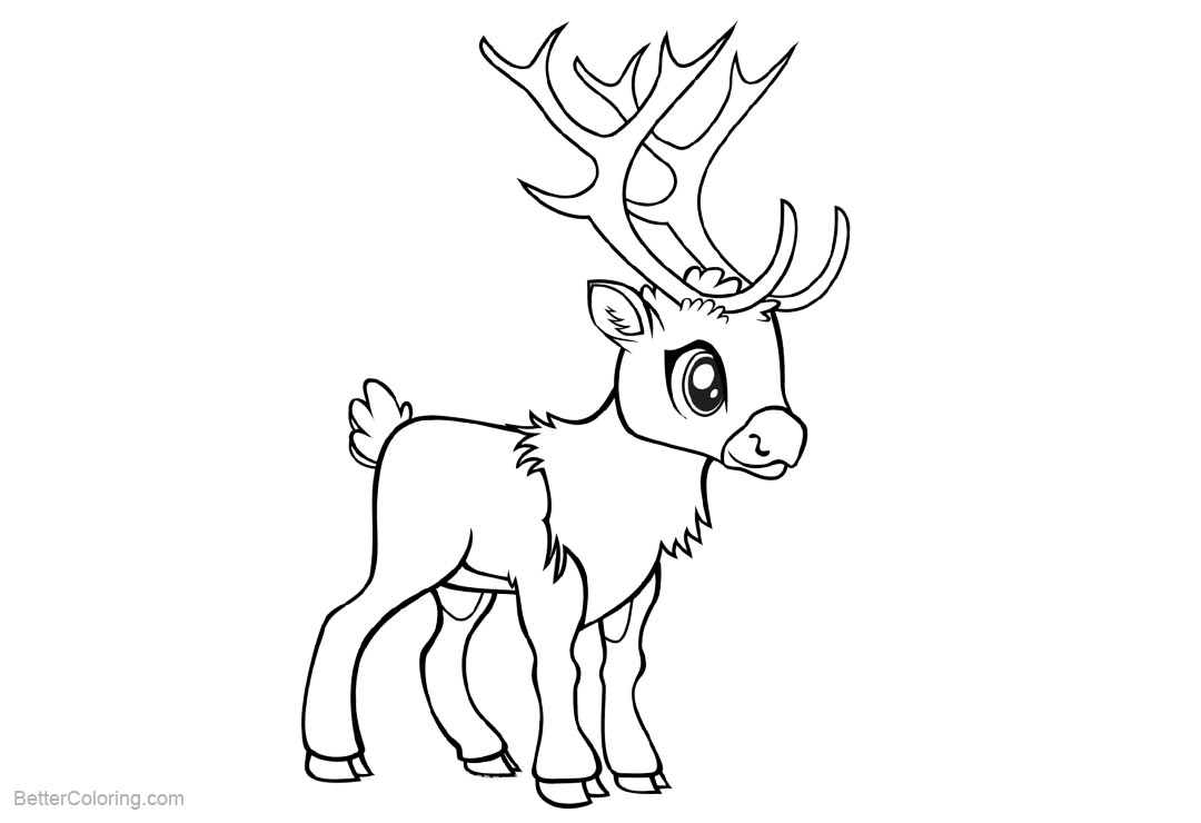 Chibi Deer Girl Coloring Pages