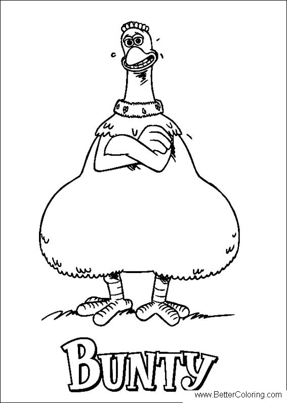 Free Chicken Run Coloring Pages Bunty printable