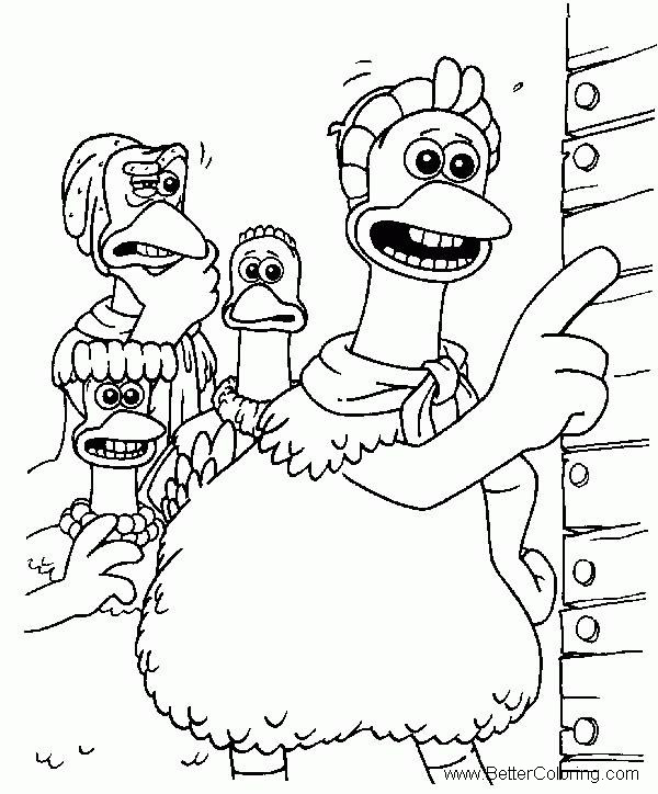 Free Chicken Run Coloring Pages Ginger and Friends printable