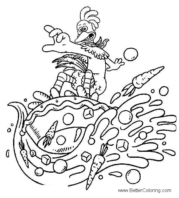 Free Chicken Run Coloring Pages Rocky Rhodes Surfing printable