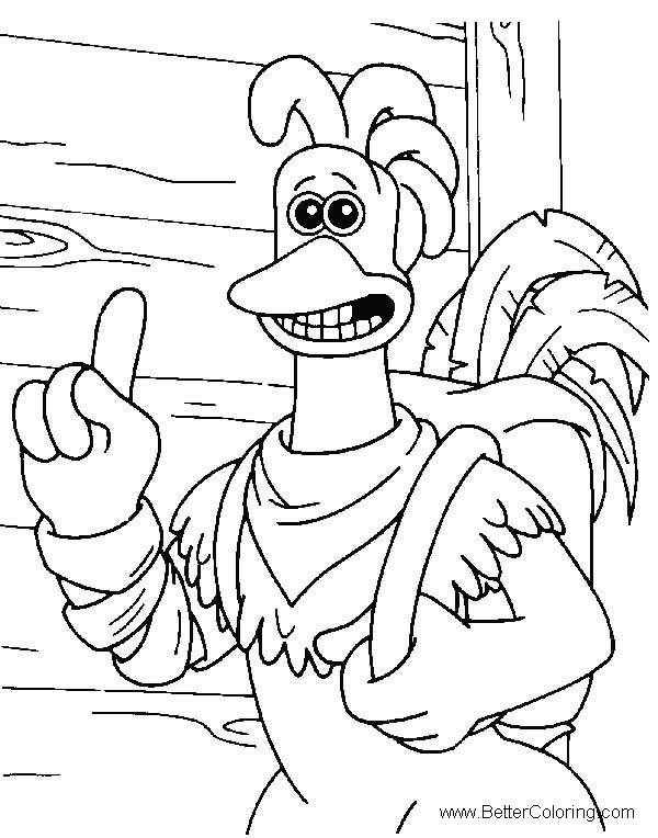 Free Chicken Run Coloring Pages Rocky Rhodes printable
