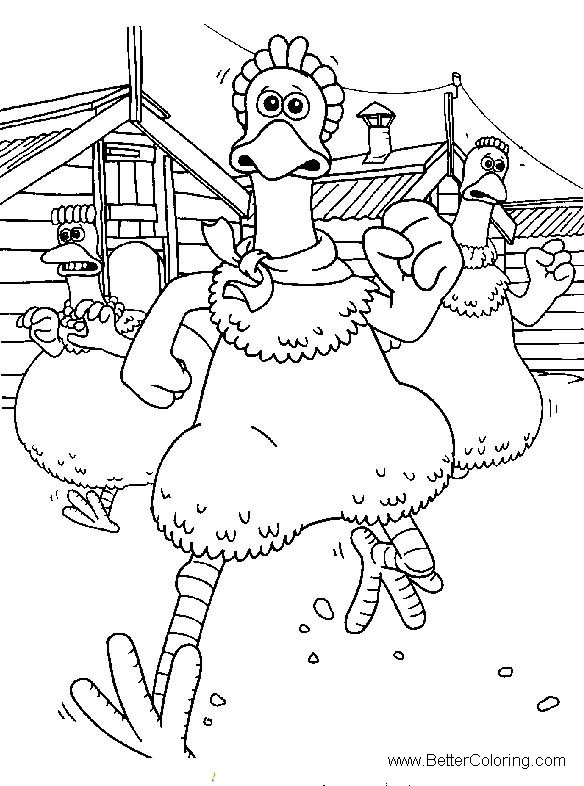 Free Chicken Run Coloring Pages printable