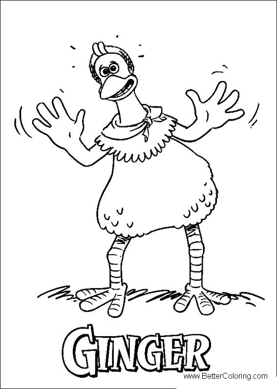 Free Chicken Run Ginger Coloring Pages printable