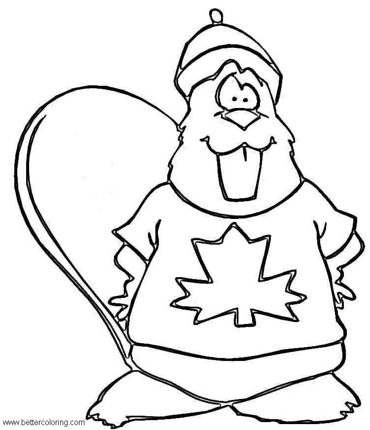 Free Christmas Beaver Coloring Pages printable