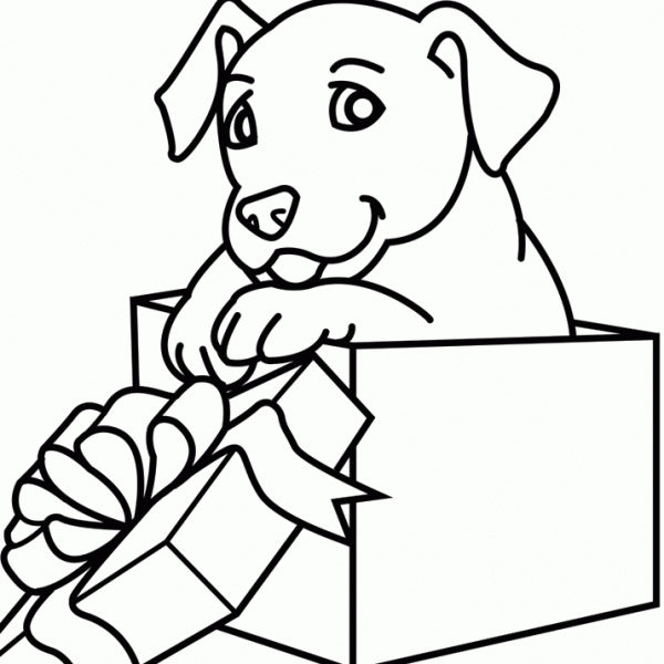 Christmas Dog Coloring Pages Lineart - Free Printable Coloring Pages