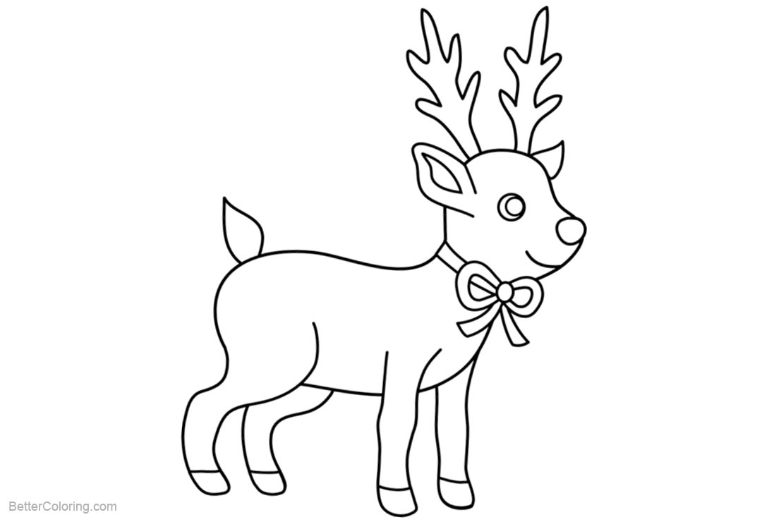 Free Christmas Reindeer Coloring Pages printable