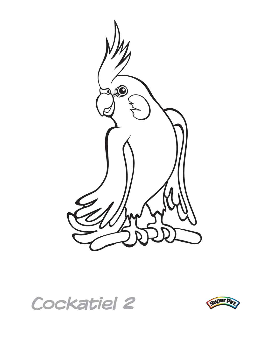 Free Cockatiel Coloring Pages Black and White printable