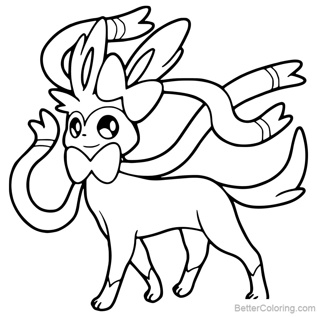 Free Coloring Pages of Sylveon from Pokemon printable