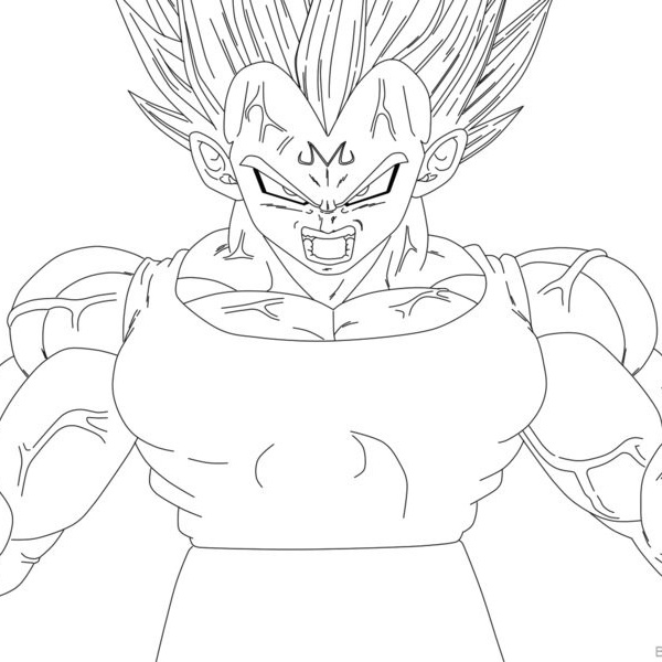 Vegeta Coloring Pages Super Saiyan 2 Lineart by Brusselthesaiyan Free