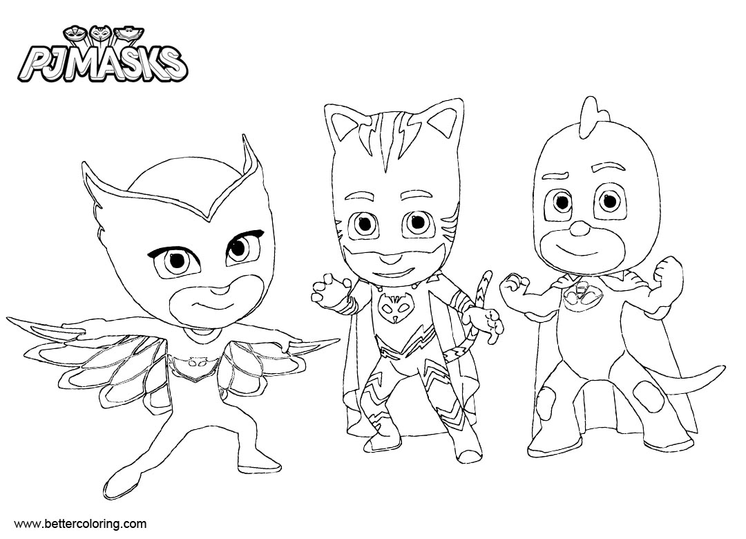 Connor Catboy Coloring Pages Owlette and Gekko Free