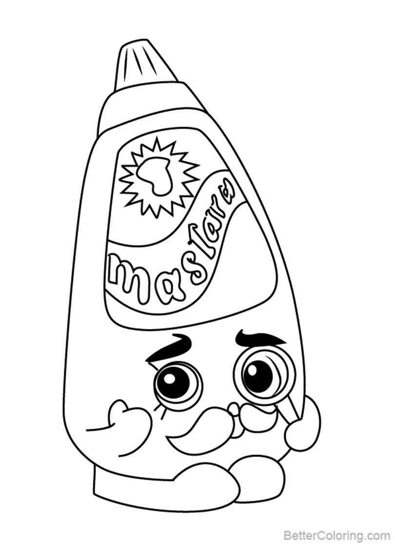 Free Cornell Mustard from Shopkins Coloring Pages printable