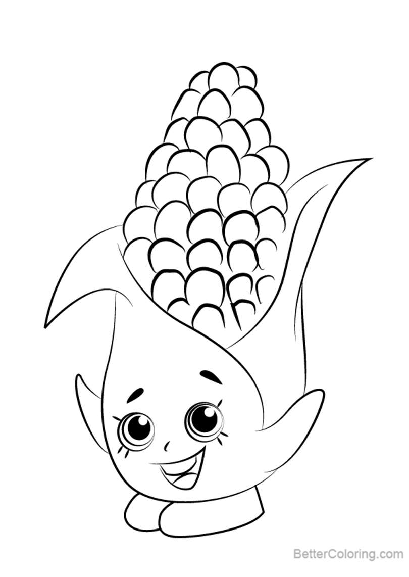 Free Corny Cob from Shopkins Coloring Pages printable