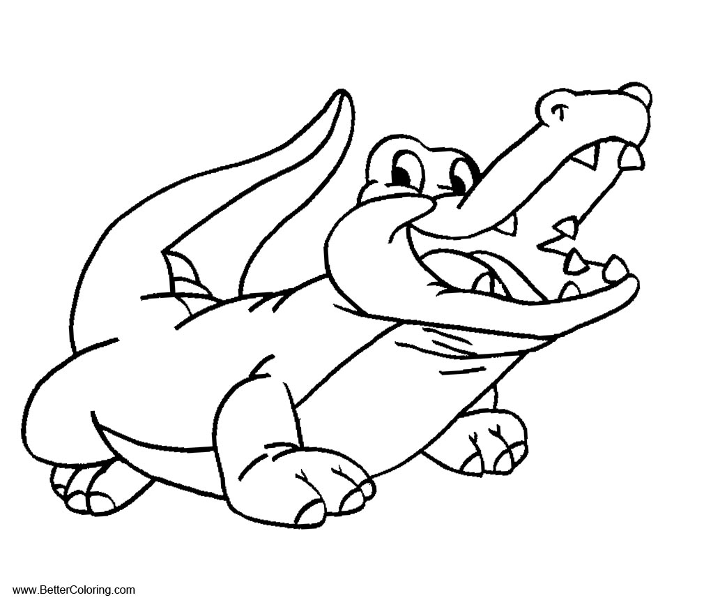 Free Crocodiles Coloring Pages Line Art printable