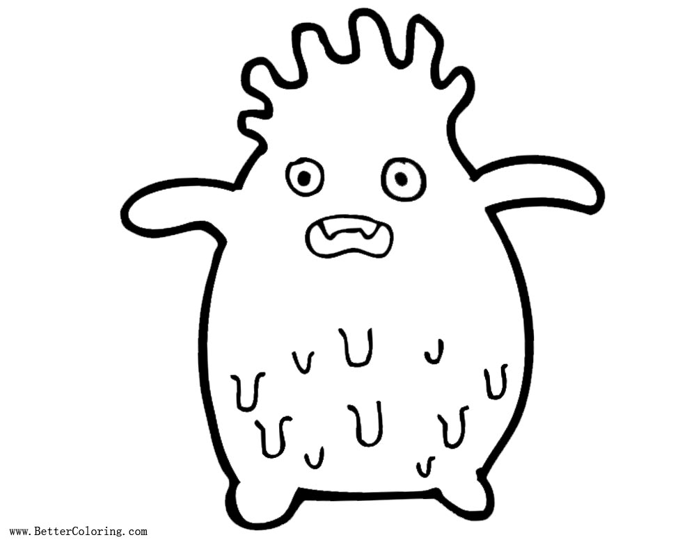 Free Cute Slime Monster Coloring Pages printable