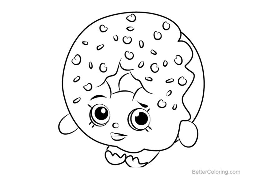 Free D lish Donut from Shopkins Coloring Pages printable