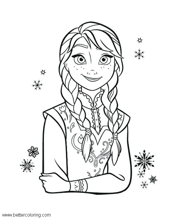 Free Disney Frozen Anna Coloring Pages Lineart printable