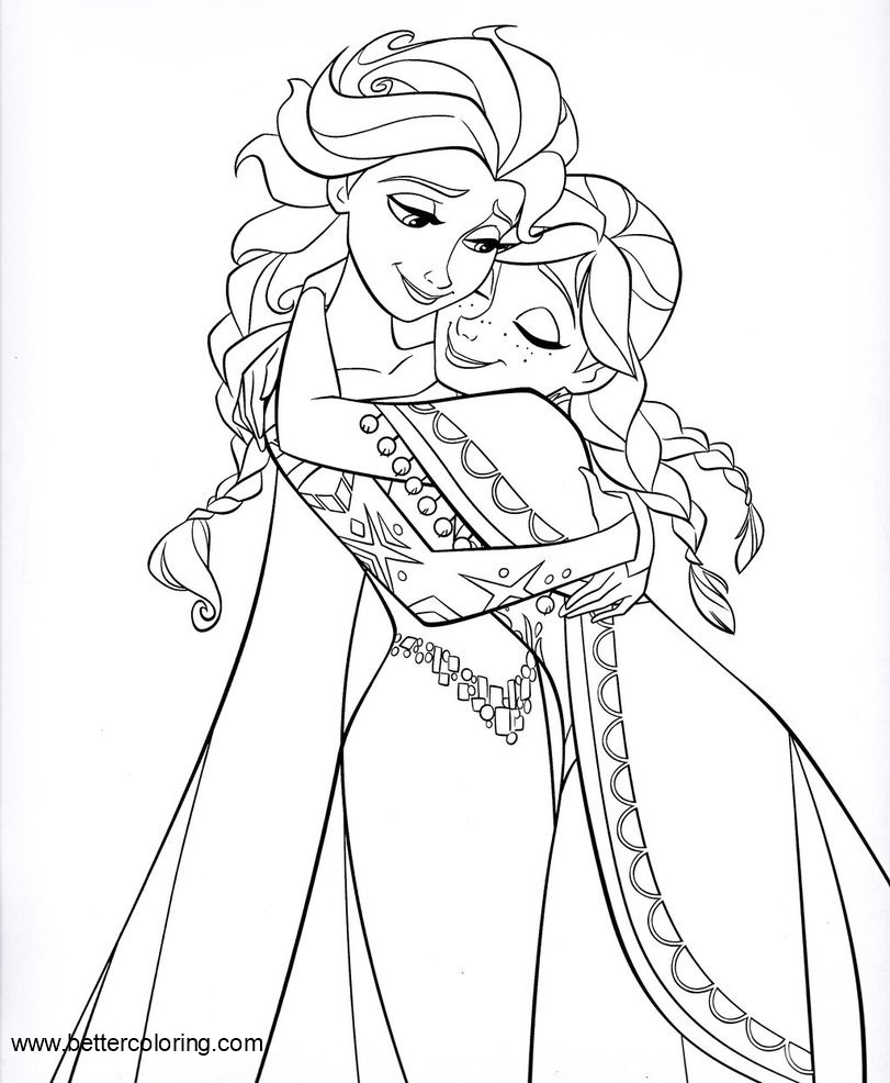 Free Disney Frozen Anna and Elsa Coloring Pages by myers30534 printable