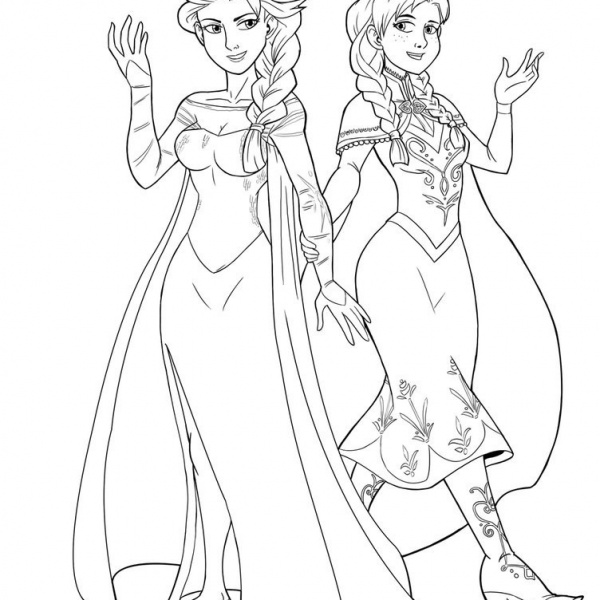 frozen elsa and anna coloring pages free printable