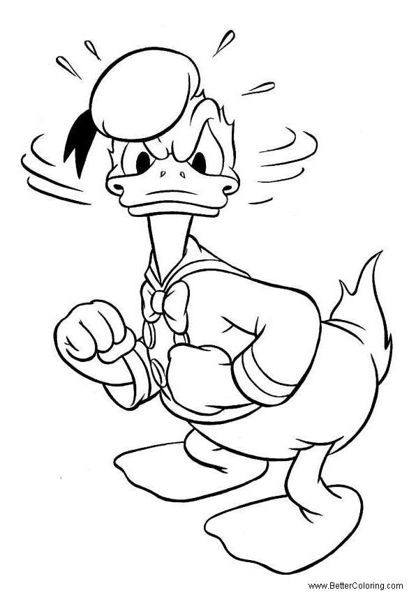 Free Donald Duck Coloring Pages Angry printable