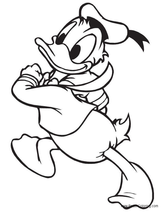 Free Donald Duck Coloring Pages Running printable