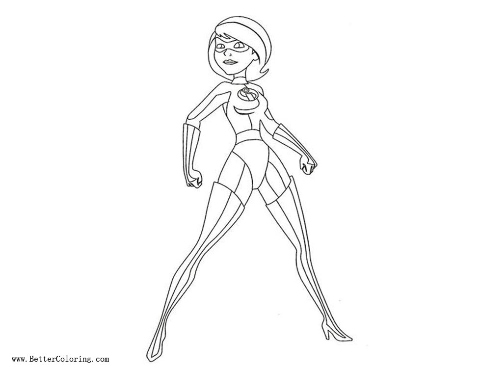Free Elastigirl from Incredibles Coloring Pages printable
