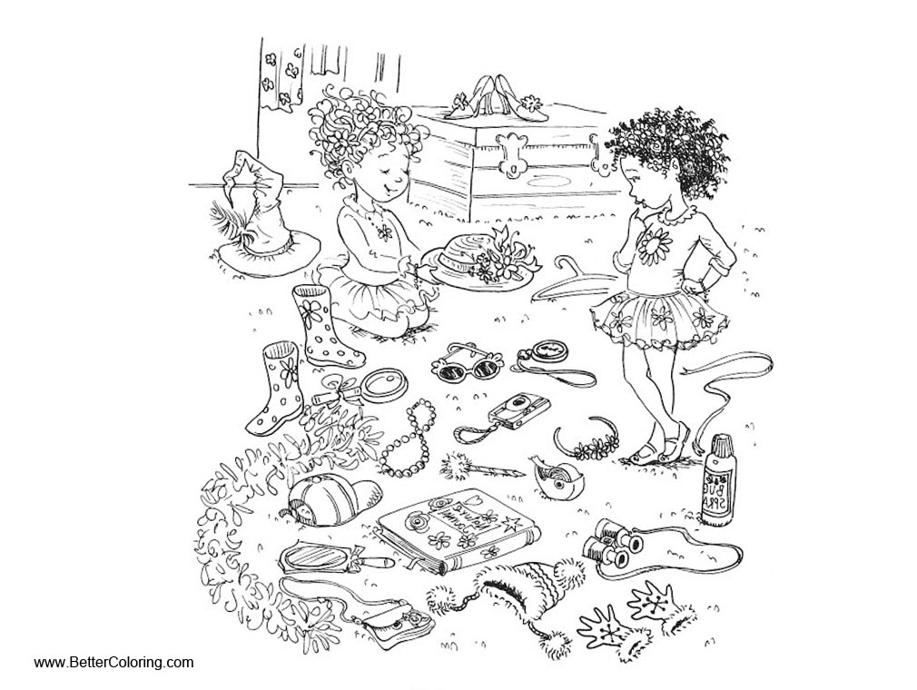 Free Fancy Nancy Coloring Pages Play Toys with Friends printable