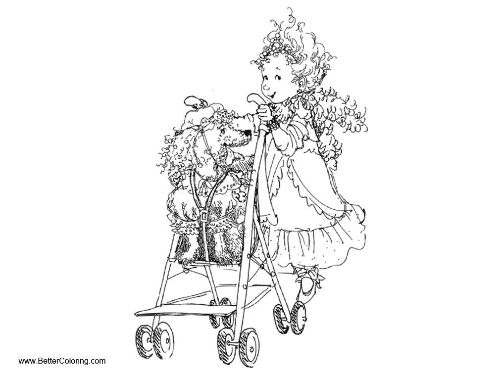 Fancy Nancy Coloring Pages with Dog - Free Printable Coloring Pages