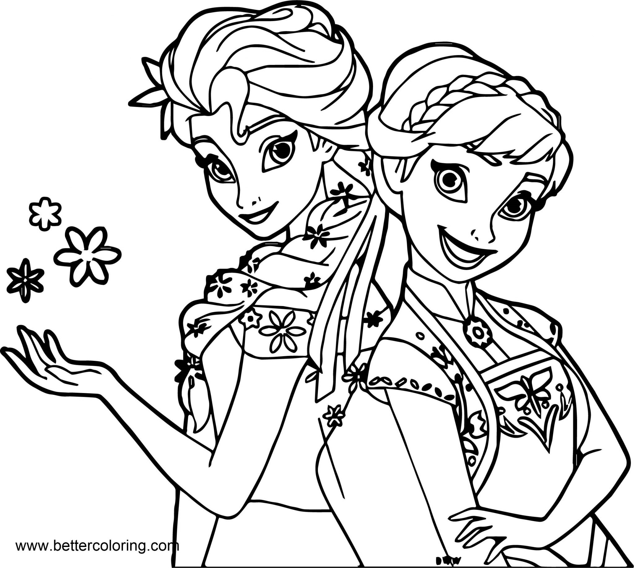 Frozen Elsa And Anna Coloring Pages Free Printable Coloring Pages