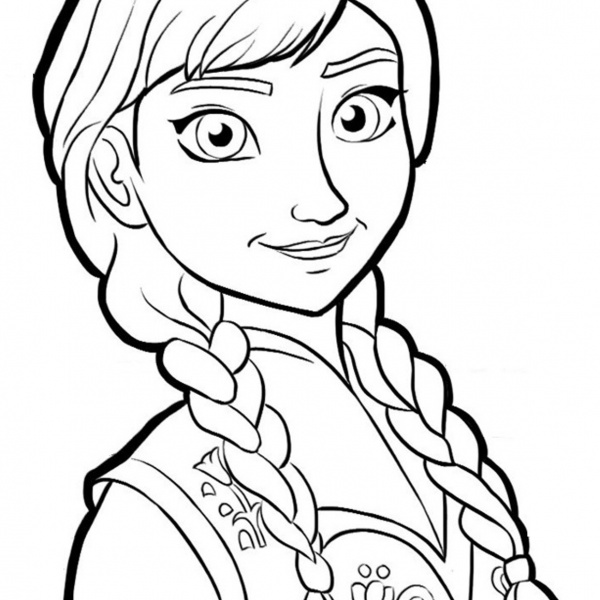 Disney Frozen Anna Coloring Pages Lineart - Free Printable Coloring Pages