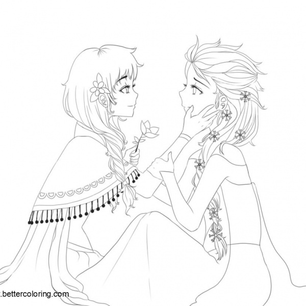 Frozen Elsa And Anna Coloring Pages - Free Printable Coloring Pages