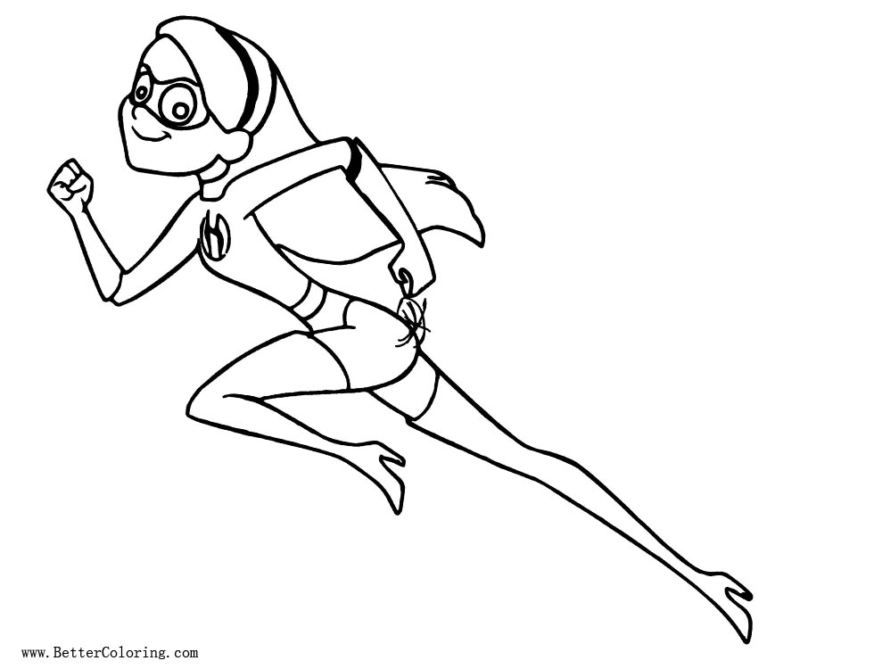 Free Girl from Incredibles Characters Coloring Pages printable