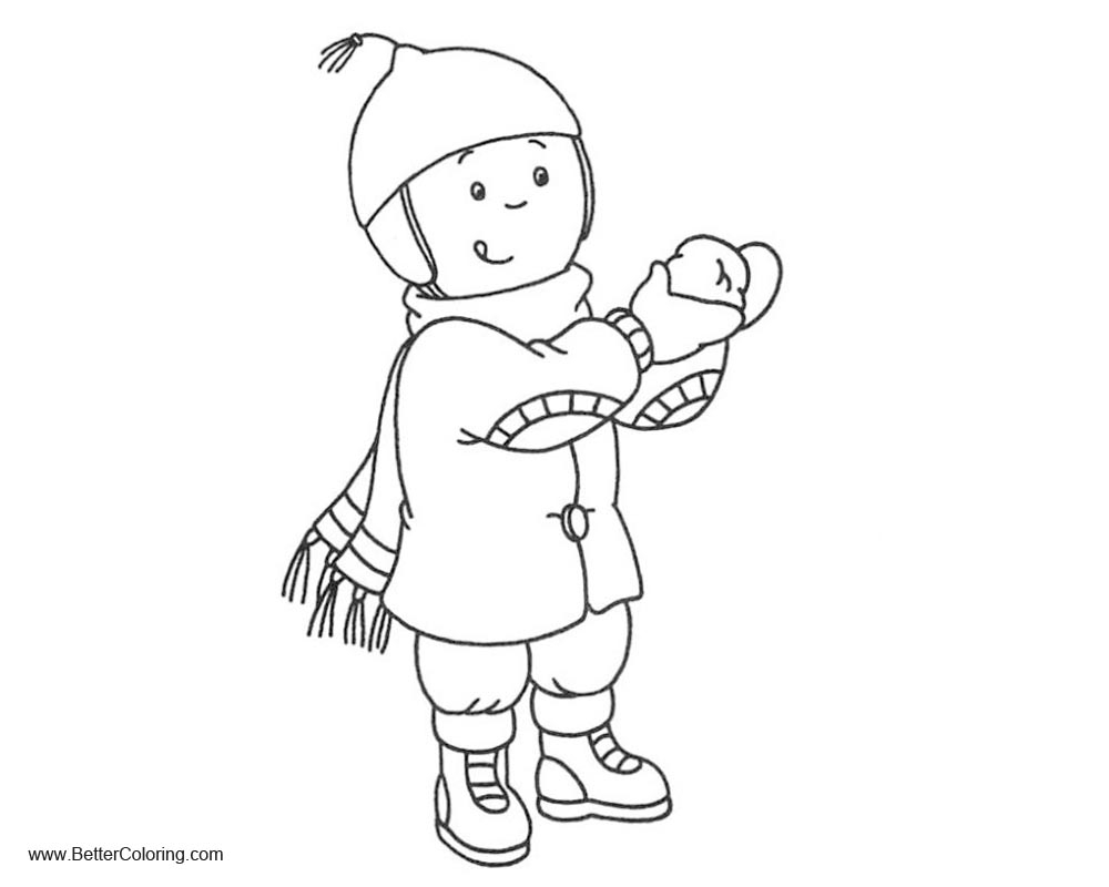 Girly Coloring Pages Girl in Winter - Free Printable Coloring Pages