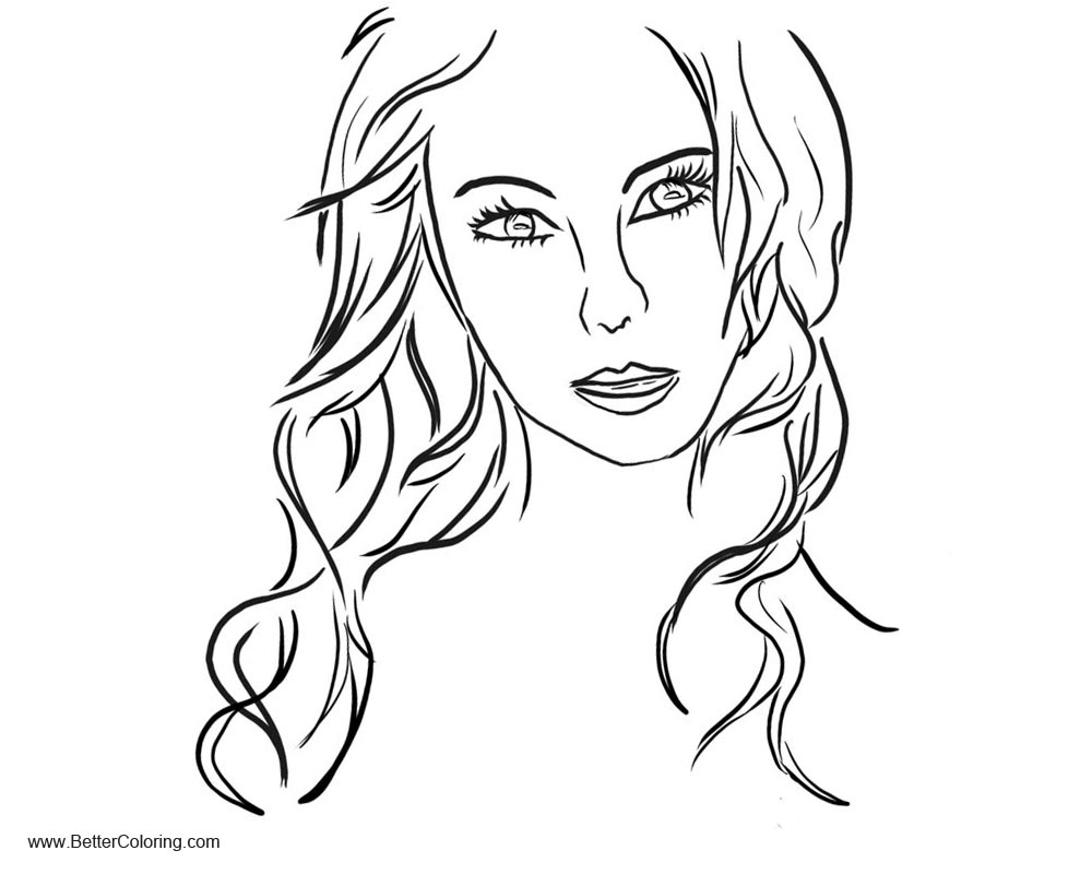 Girly Coloring Pages Headshot - Free Printable Coloring Pages