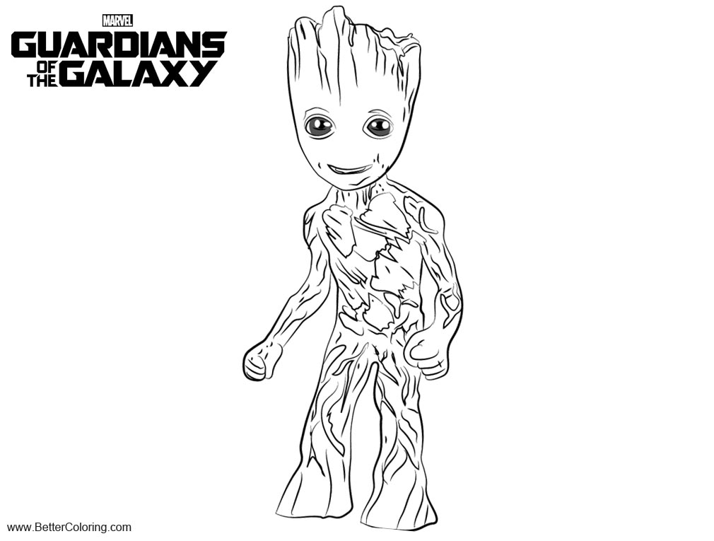 Guardians of the Galaxy Coloring Pages Baby Groot - Free Printable