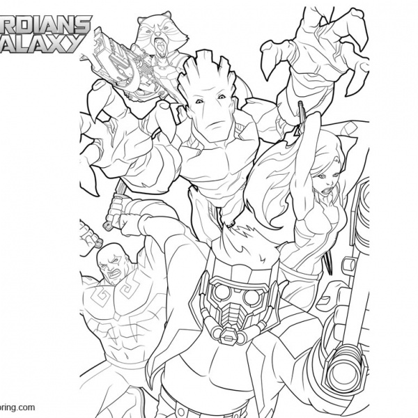 Guardians of the Galaxy Rocket Raccoon Coloring Pages - Free Printable Coloring Pages