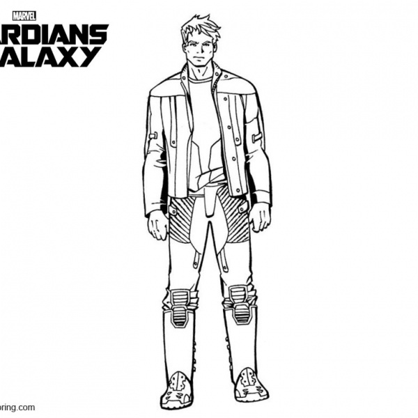 Guardians of the Galaxy Coloring Pages Star Lord Lineart by AngelZ11