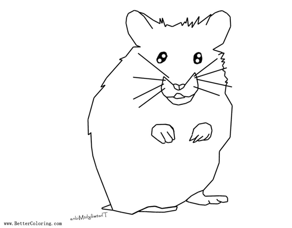 Hamster Coloring Pages Lineart by thetwilightmidna - Free Printable