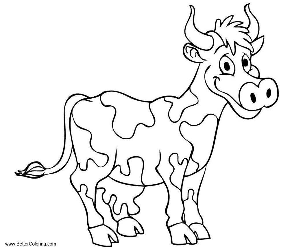 Free How to Draw Cow Coloring Pages printable