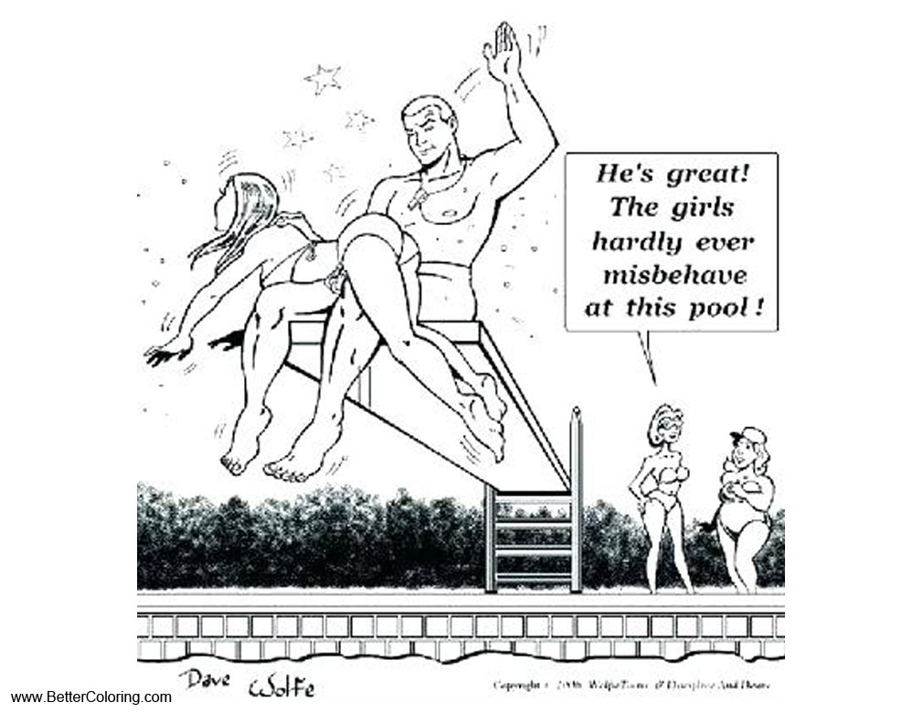 Free Inappropriate Coloring Pages Pool Girls Printable For Adults