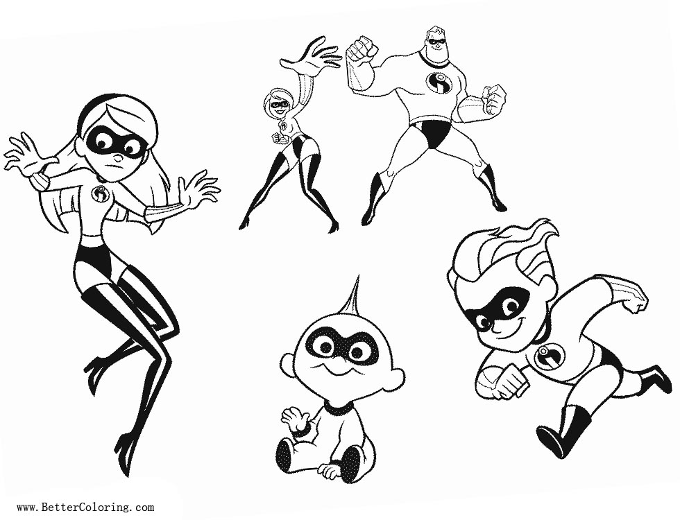 Download Incredibles 2 Coloring Pages Characters - Free Printable ...