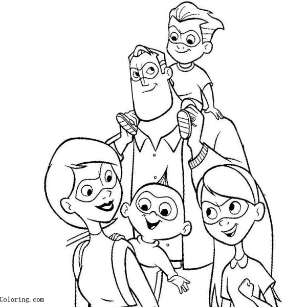 Incredibles 2 Coloring Pages Violet Line Art - Free Printable Coloring ...