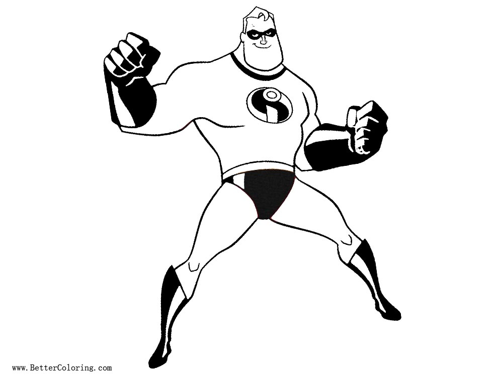 Free Incredibles 2 Coloring Pages Mr Incredible printable